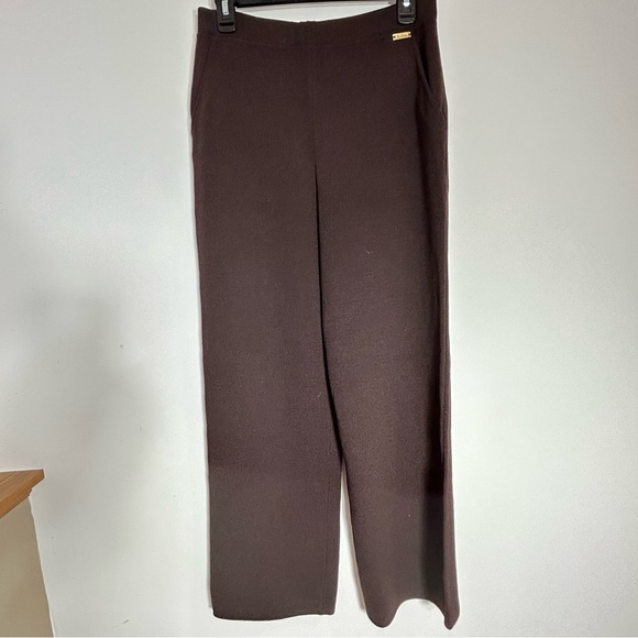 St. John Pants - St. John Sport Essentials Marie Grey Classic Brown Trousers Elastic Waist Size M